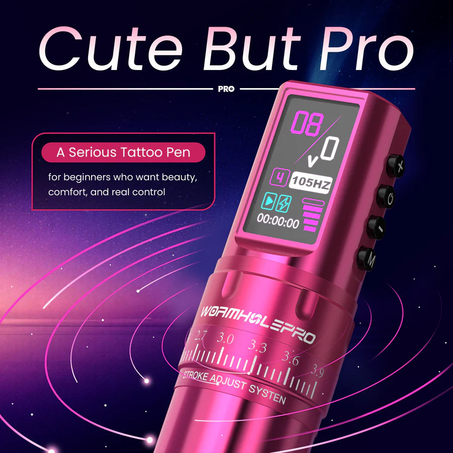 Wireless Professional Tattoo Pen with 7 Stroke | WormholePRO Virgo