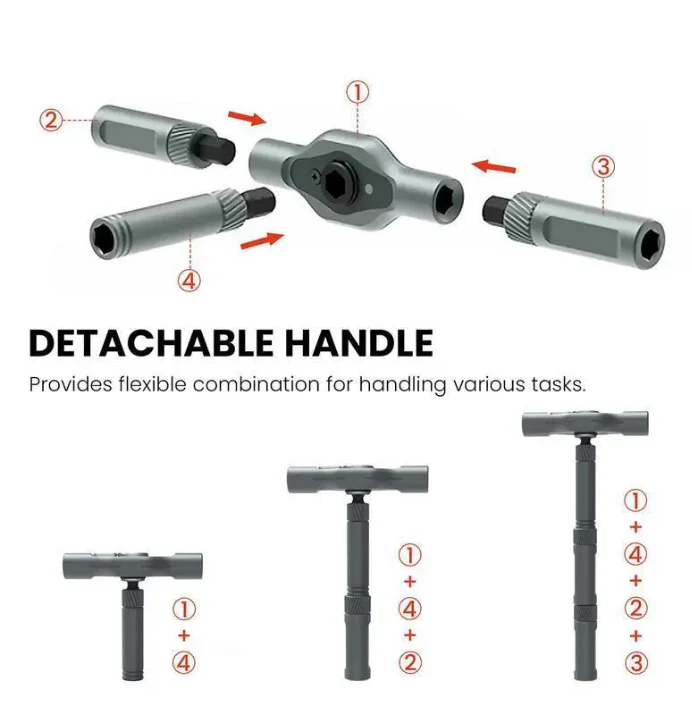 24-in-1 ModularRatchet Screwdriver Setwith Multi-AngleDetachable Handle