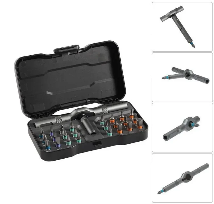 24-in-1 ModularRatchet Screwdriver Setwith Multi-AngleDetachable Handle