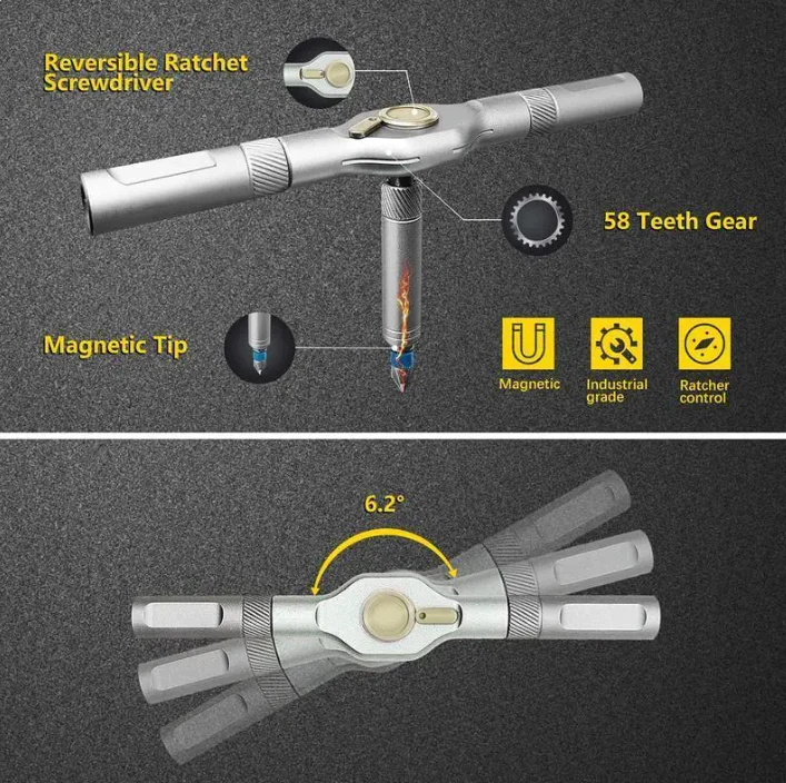 24-in-1 ModularRatchet Screwdriver Setwith Multi-AngleDetachable Handle